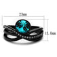 MATK2488 - IP Black(Ion Plating) Stainless Steel Ring with Top Grade Crystal  in Blue Zircon