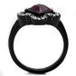 MATK2489 - Two-Tone IP Black Stainless Steel Ring with Top Grade Crystal  in Fuchsia