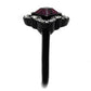 MATK2489 - Two-Tone IP Black Stainless Steel Ring with Top Grade Crystal  in Fuchsia