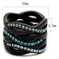 MATK2492 - IP Black(Ion Plating) Stainless Steel Ring with Top Grade Crystal  in Sea Blue