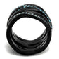 MATK2492 - IP Black(Ion Plating) Stainless Steel Ring with Top Grade Crystal  in Sea Blue