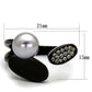 MATK2493 - IP Black(Ion Plating) Stainless Steel Ring with Synthetic Pearl in Gray