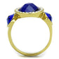 MATK2495 - IP Gold(Ion Plating) Stainless Steel Ring with Synthetic Synthetic Glass in Sapphire