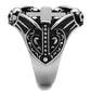 MATK2506 - High polished (no plating) Stainless Steel Ring with Epoxy  in Jet