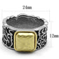 MATK2509 - Two-Tone IP Gold (Ion Plating) Stainless Steel Ring with Epoxy  in Jet
