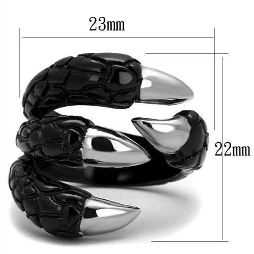 MATK2510 - Two-Tone IP Black (Ion Plating) Stainless Steel Ring with No Stone