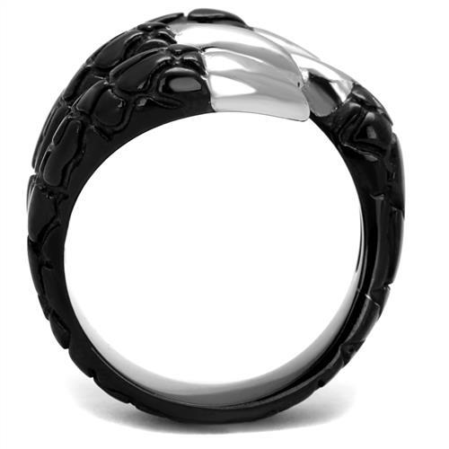MATK2510 - Two-Tone IP Black (Ion Plating) Stainless Steel Ring with No Stone