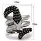 MATK2511 - Two-Tone IP Black (Ion Plating) Stainless Steel Ring with Top Grade Crystal  in Black Diamond