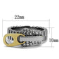 MATK2520 - Two-Tone IP Gold (Ion Plating) Stainless Steel Ring with Top Grade Crystal  in Clear