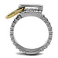 MATK2520 - Two-Tone IP Gold (Ion Plating) Stainless Steel Ring with Top Grade Crystal  in Clear