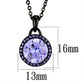 MATK2525 - IP Black(Ion Plating) Stainless Steel Chain Pendant with AAA Grade CZ  in Light Amethyst