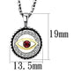 MATK2527 - Two-Tone IP Gold (Ion Plating) Stainless Steel Chain Pendant with Top Grade Crystal  in Garnet