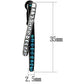 MATK2533 - Two-Tone IP Black (Ion Plating) Stainless Steel Earrings with Top Grade Crystal  in Blue Zircon