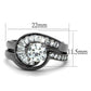 MATK2546 - IP Light Black  (IP Gun) Stainless Steel Ring with AAA Grade CZ  in Clear