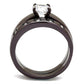 MATK2547 - IP Dark Brown (IP coffee) Stainless Steel Ring with AAA Grade CZ  in Clear