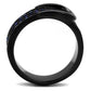 MATK2549 - IP Black(Ion Plating) Stainless Steel Ring with Top Grade Crystal  in Multi Color