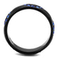 MATK2550 - IP Black(Ion Plating) Stainless Steel Ring with Top Grade Crystal  in Sapphire