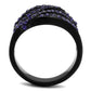 MATK2551 - IP Black(Ion Plating) Stainless Steel Ring with Top Grade Crystal  in Multi Color