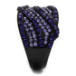 MATK2551 - IP Black(Ion Plating) Stainless Steel Ring with Top Grade Crystal  in Multi Color