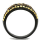 MATK2552 - IP Black(Ion Plating) Stainless Steel Ring with Top Grade Crystal  in Multi Color