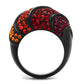 MATK2553 - IP Black(Ion Plating) Stainless Steel Ring with Top Grade Crystal  in Multi Color