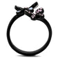 MATK2554 - IP Black(Ion Plating) Stainless Steel Ring with Top Grade Crystal  in Light Amethyst