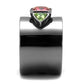 MATK2556 - IP Light Black  (IP Gun) Stainless Steel Ring with Synthetic Synthetic Glass in Multi Color