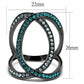 MATK2557 - IP Light Black  (IP Gun) Stainless Steel Ring with Top Grade Crystal  in Multi Color