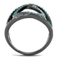MATK2557 - IP Light Black  (IP Gun) Stainless Steel Ring with Top Grade Crystal  in Multi Color