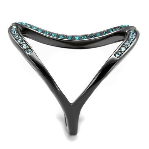 MATK2557 - IP Light Black  (IP Gun) Stainless Steel Ring with Top Grade Crystal  in Multi Color