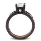 MATK2560 - IP Dark Brown (IP coffee) & IP light Coffee Stainless Steel Ring with AAA Grade CZ  in Clear