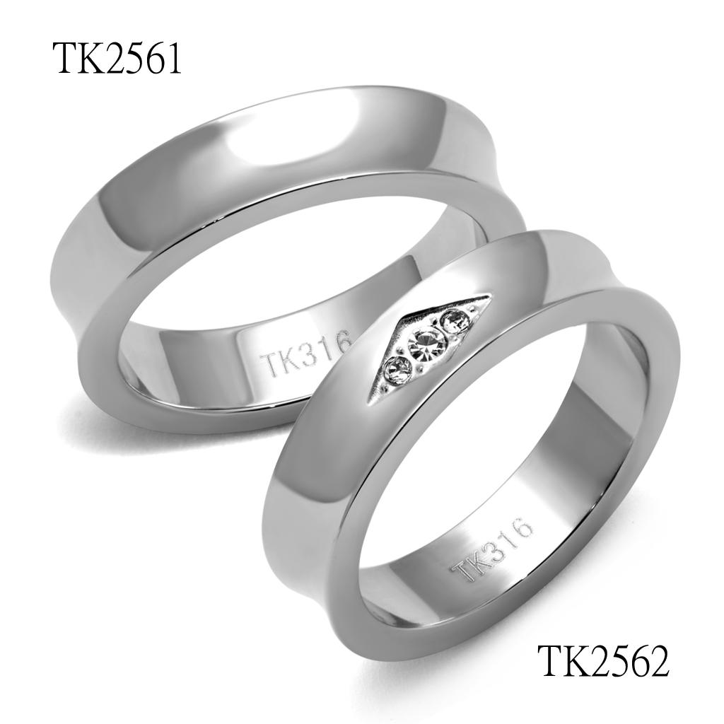 MATK2561 - High polished (no plating) Stainless Steel Ring with No Stone