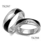 MATK2568 - Two-Tone IP Black (Ion Plating) Stainless Steel Ring with Top Grade Crystal  in Clear