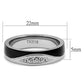 MATK2568 - Two-Tone IP Black (Ion Plating) Stainless Steel Ring with Top Grade Crystal  in Clear