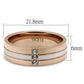 MATK2570 - Two-Tone IP Rose Gold Stainless Steel Ring with Top Grade Crystal  in Clear