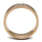 MATK2570 - Two-Tone IP Rose Gold Stainless Steel Ring with Top Grade Crystal  in Clear