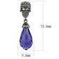MATK2574 - IP Light Black  (IP Gun) Stainless Steel Earrings with Synthetic Synthetic Glass in Tanzanite