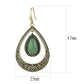 MATK2576 - IP Gold(Ion Plating) Stainless Steel Earrings with Semi-Precious Jade in Emerald