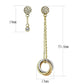 MATK2579 - IP Gold & IP Rose Gold (Ion Plating) Stainless Steel Earrings with Top Grade Crystal  in Clear