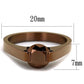 MATK2594 - IP Coffee light Stainless Steel Ring with AAA Grade CZ  in Light Coffee