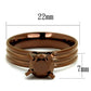 MATK2597 - IP Coffee light Stainless Steel Ring with AAA Grade CZ  in Light Coffee