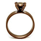 MATK2597 - IP Coffee light Stainless Steel Ring with AAA Grade CZ  in Light Coffee