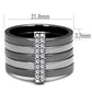 MATK2602 - Two Tone IP Light Black (IP Gun) Stainless Steel Ring with Top Grade Crystal  in Clear