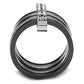 MATK2602 - Two Tone IP Light Black (IP Gun) Stainless Steel Ring with Top Grade Crystal  in Clear