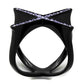 MATK2603 - IP Black(Ion Plating) Stainless Steel Ring with Top Grade Crystal  in Amethyst