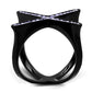 MATK2603 - IP Black(Ion Plating) Stainless Steel Ring with Top Grade Crystal  in Amethyst