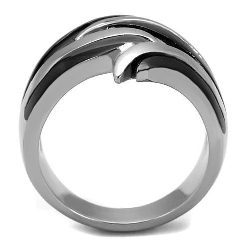 MATK2605 - Two-Tone IP Black (Ion Plating) Stainless Steel Ring with No Stone