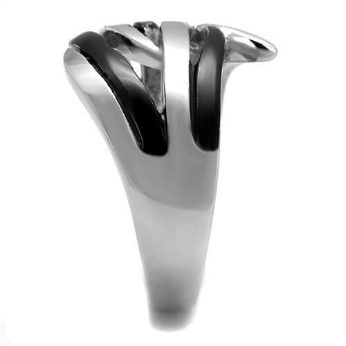 MATK2605 - Two-Tone IP Black (Ion Plating) Stainless Steel Ring with No Stone