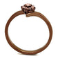 MATK2612 - IP Coffee light Stainless Steel Ring with Top Grade Crystal  in Light Peach