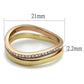 MATK2613 - IP Gold & IP Rose Gold (Ion Plating) Stainless Steel Ring with Top Grade Crystal  in Clear
